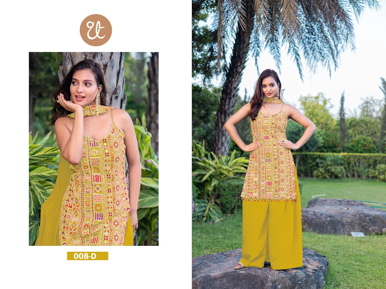 Tt 008 A to D Heavy Chinon Embroidery Readymade Suits Suppliers In India